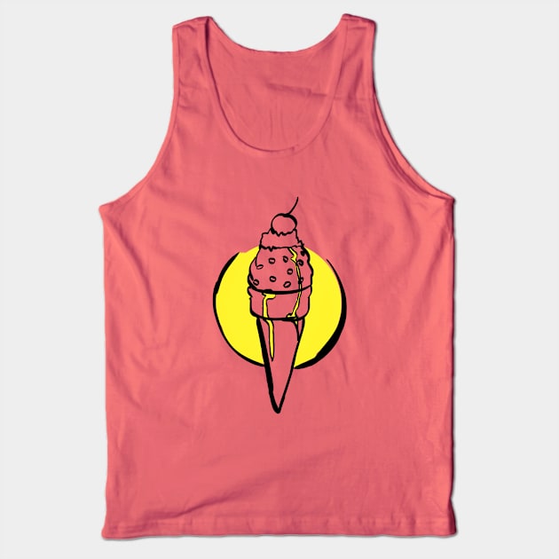 Ice Cream (Yellow) Tank Top by @akaluciarts